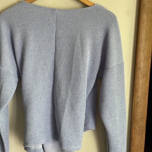 Anthropologie Cozy Twist-Front Top Sky - Picture 11 of 16